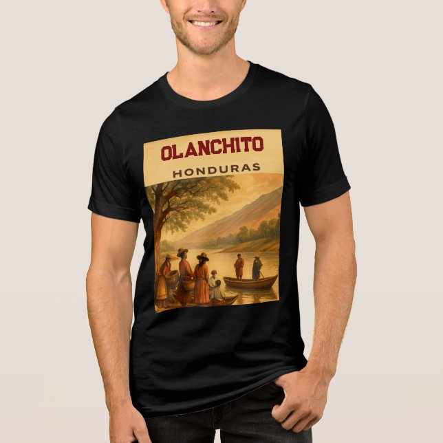  Honduras Olanchito Retro poster Tri-Blend Shirt (Vorderseite)