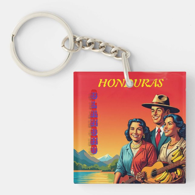  Honduras OLANCHO Retro poster Schlüsselanhänger (Vorderseite)
