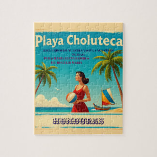  Honduras PLAYAS CHOLUTECA Retro poster
