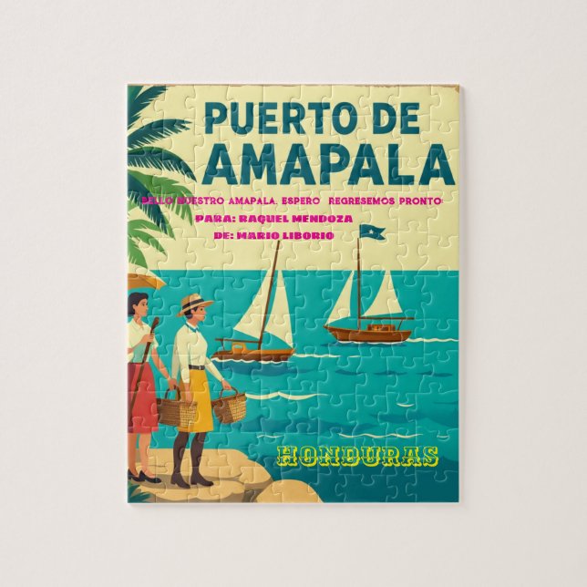  Honduras Puerto AMAPALA Retro poster (Vertikal)