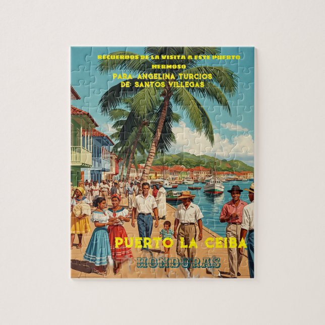  Honduras Puerto LA CEIBA Retro poster (Vertikal)