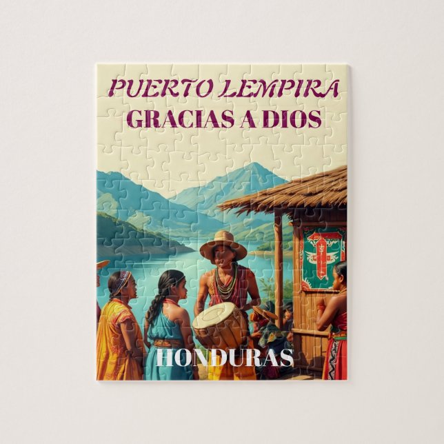  Honduras Puerto LEMPIRA Retro poster (Vertikal)