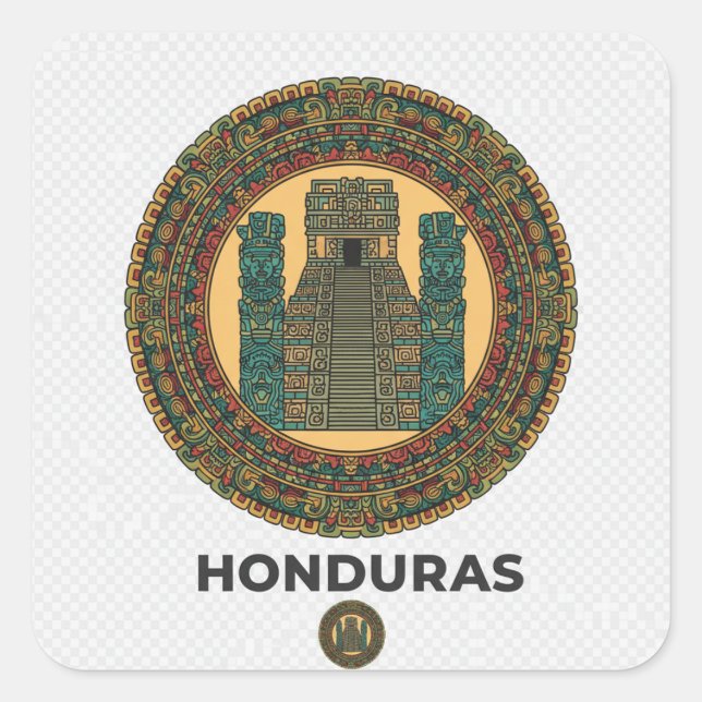 HONDURAS QUADRATISCHER AUFKLEBER (Vorderseite)