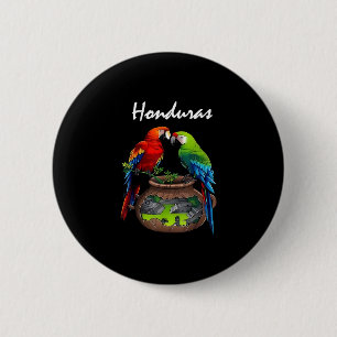 Honduras Reise Scharlachroter Ara Honduras Familie Button
