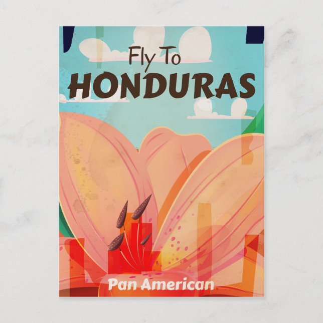 Honduras Retro Vintager Urlaub Poster Postkarte (Vorderseite)