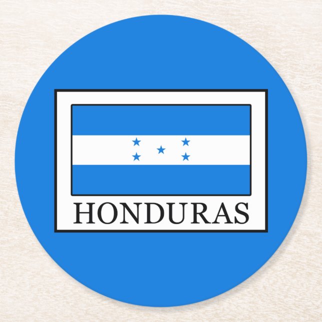 Honduras Runder Pappuntersetzer (Vorderseite)