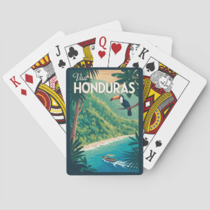Honduras-Tukan-Illustration Reise Kunst Vintage Spielkarten