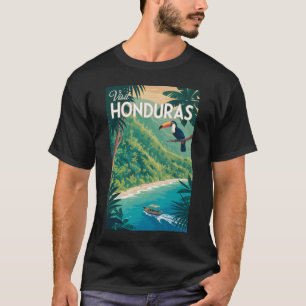 Honduras-Tukan-Illustration Reise Kunst Vintage T-Shirt