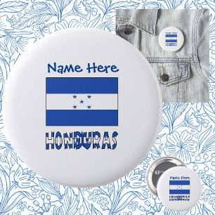 Honduras und Honduras Flaggen Blaue Personalisieru Button
