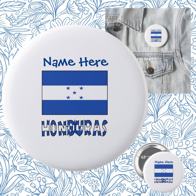 Honduras und Honduras Flaggen Blaue Personalisieru Button (Von Creator hochgeladen)