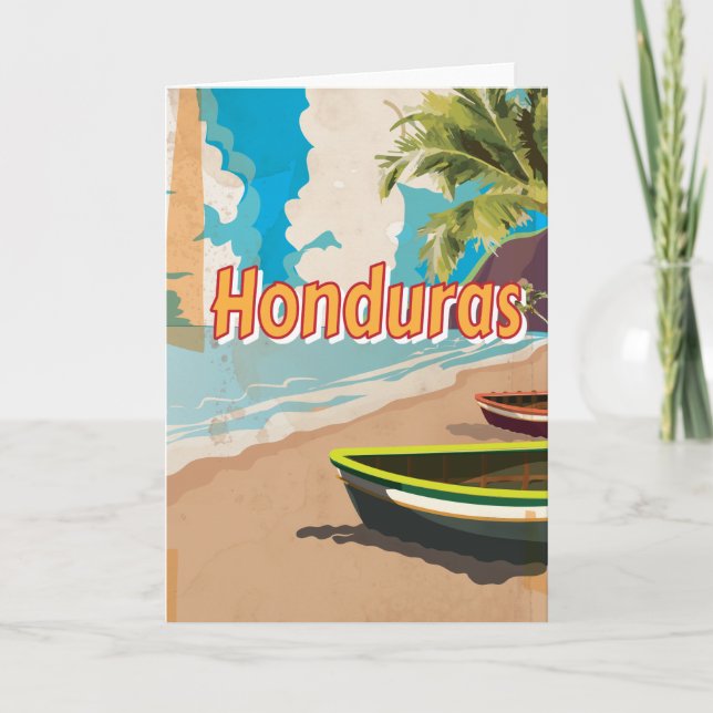 Honduras Vintager Urlaub Poster Feiertagskarte (Vorderseite)