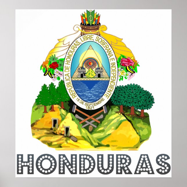 Honduras-Wappen Poster (Vorne)