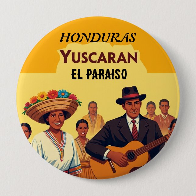 Honduras YUSCARAN Retro poster Button (Vorderseite)