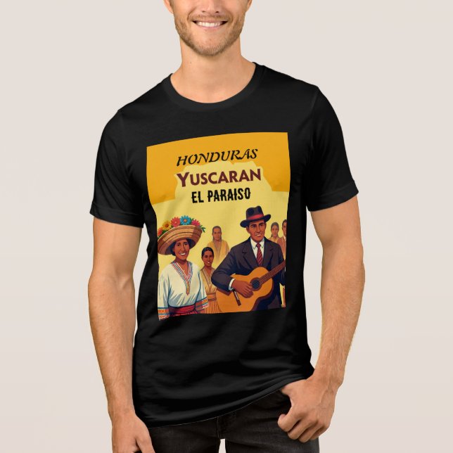  Honduras YUSCARAN Retro poster Tri-Blend Shirt (Vorderseite)