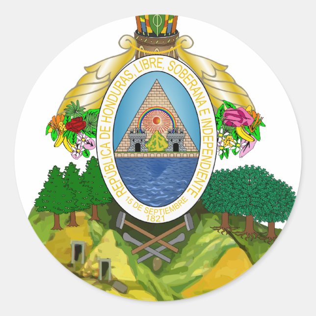 Hondurasemblem Runder Aufkleber (Vorderseite)