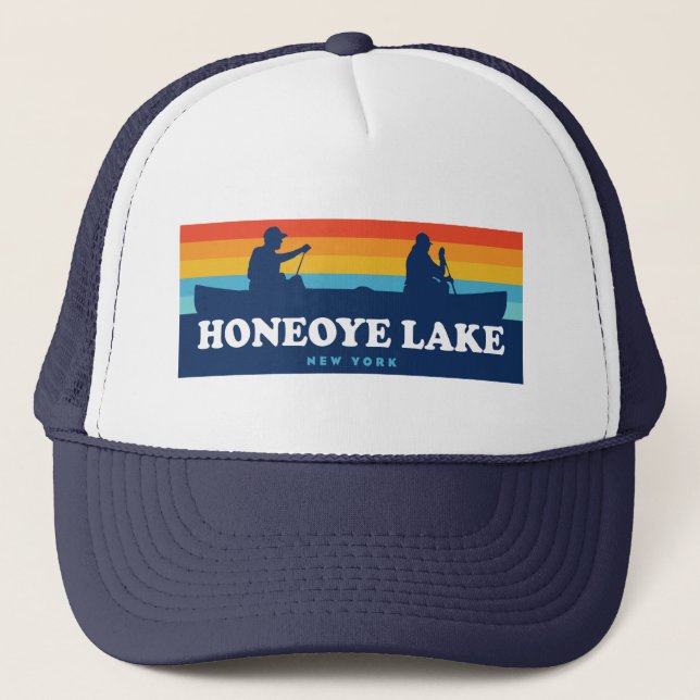 Honeoye Lake New York Canoe Truckerkappe (Vorderseite)