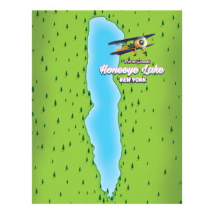 Honeoye Lake New York Karte Fotodruck
