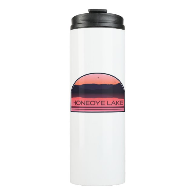 Honeoye Lake New York Red Sunrise Thermosbecher (Vorderseite)