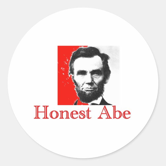 "Honest Abe" Abe Lincoln Art T - Shirt & Geschenke Runder Aufkleber (Vorderseite)