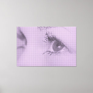 Honest Black&Lilac Halftone Effekt Weiblicher Blic Leinwanddruck