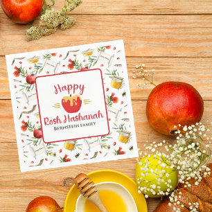Honey Apple Jewish Happy Rosh Hashanah Serviette