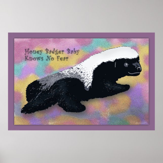 Honey Badger Baby Poster -60x40 - oder kleiner (Vorne)