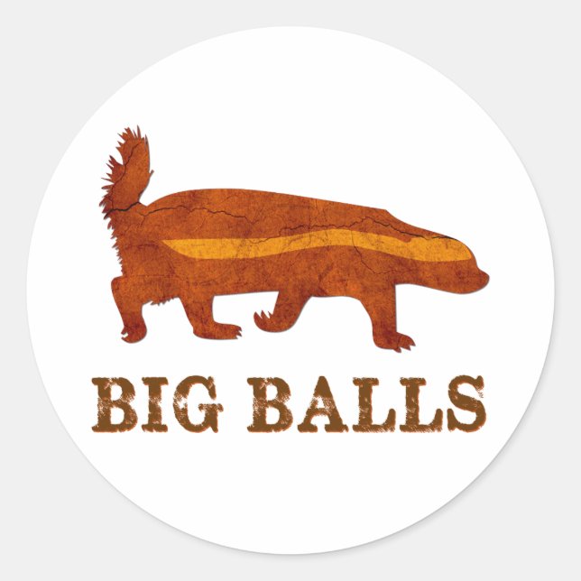 Honey Badger Big Balls Runder Aufkleber (Vorderseite)