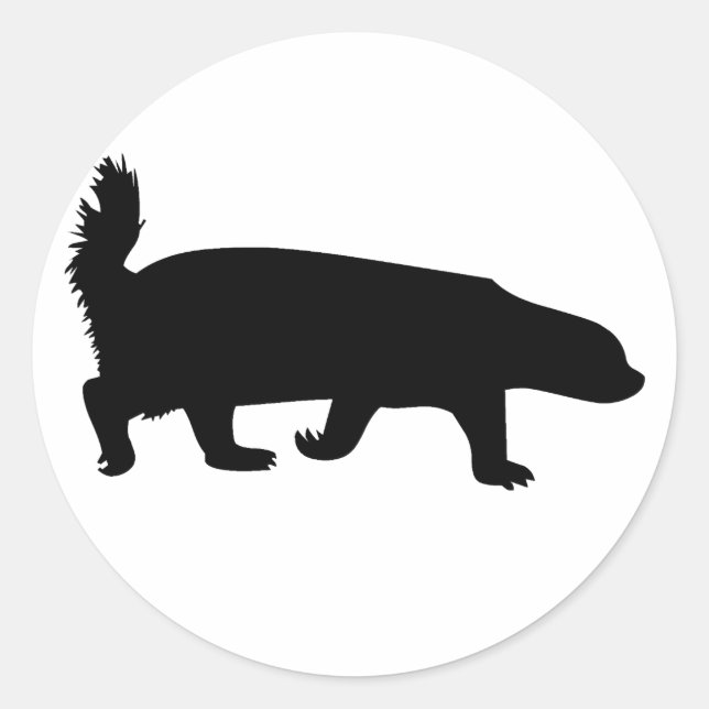 Honey Badger Black Runder Aufkleber (Vorderseite)