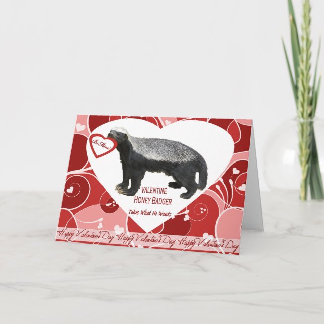 Honey Badger Carte Saint-Valentin (Devant)