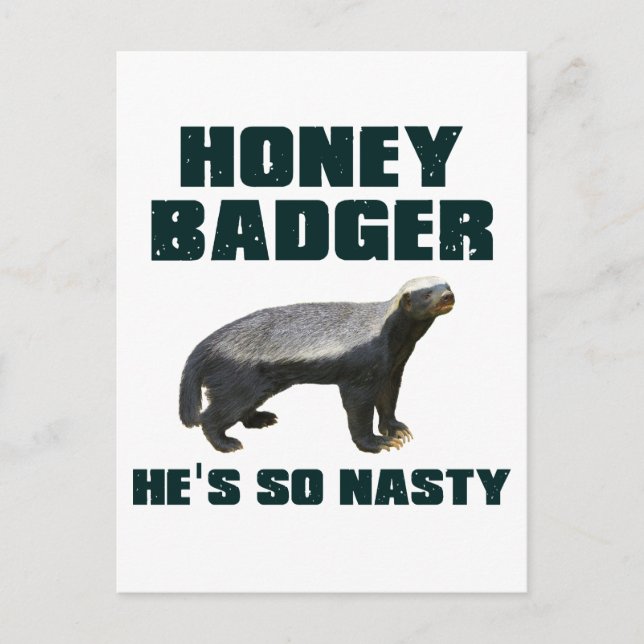 Honey Badger, er ist so Eklig Postkarte (Vorderseite)