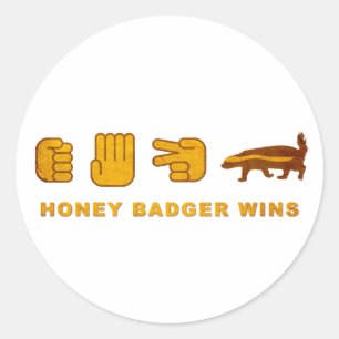 Honey Badger gewinnt - (Vintage) Rock Paper Schere Runder Aufkleber