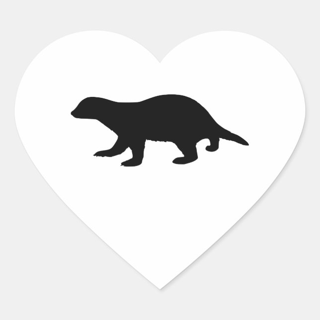 Honey Badger Herz-Aufkleber (Vorderseite)