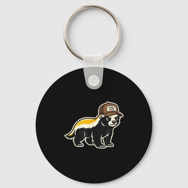 Honey Badger I Don't Care Trucker Funny Animal Art Schlüsselanhänger (Vorderseite)