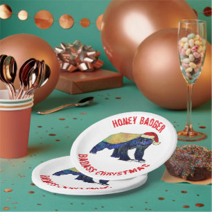 Honey Badger krasser Weihnachtsslogan Pappteller