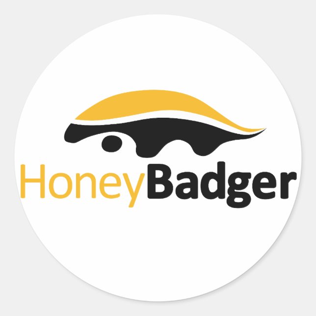 Honey-Badger-Logo Runder Aufkleber (Vorderseite)