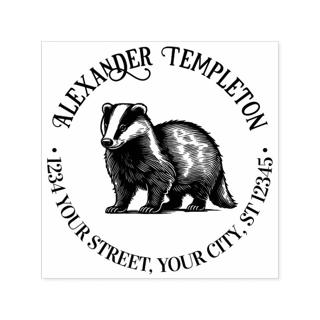 Honey Badger Name Rücksendeadresse #1P Permastempel (Design)