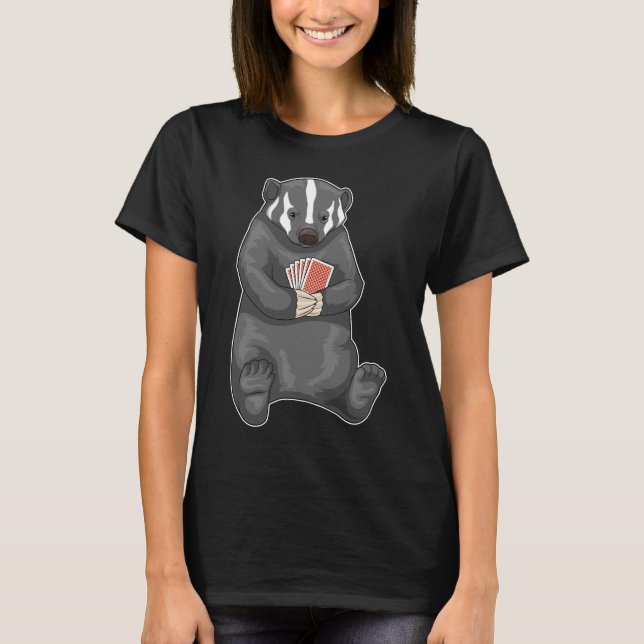 Honey badger Poker Poker cards T-Shirt (Vorderseite)