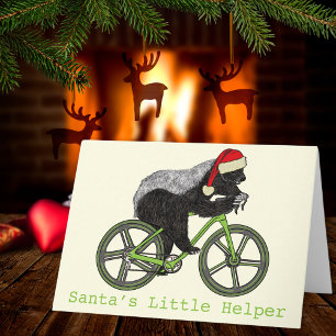 Honey Badger Radfahren Lustiger Böser Festiver Slo Karte