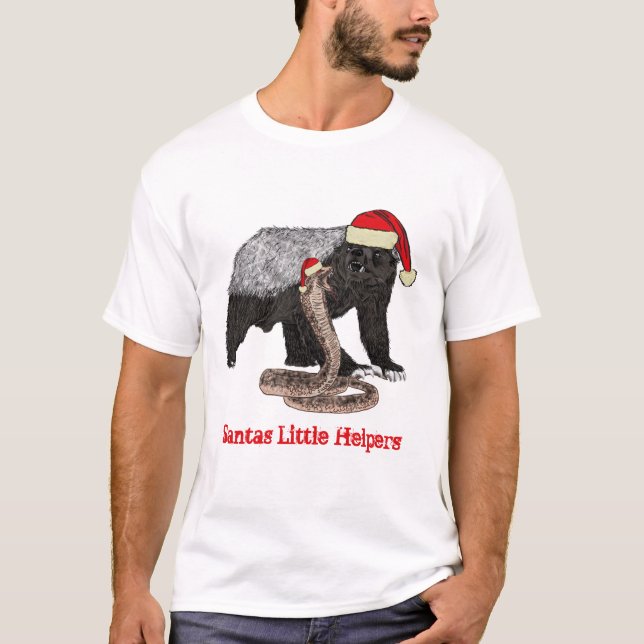 Honey Badger Snake Funny Festive Irony Santa Quote T-Shirt (Vorderseite)