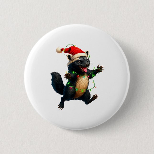 Honey Badger Tree Xmas Lights Santa Honey Badger C Button (Vorderseite)