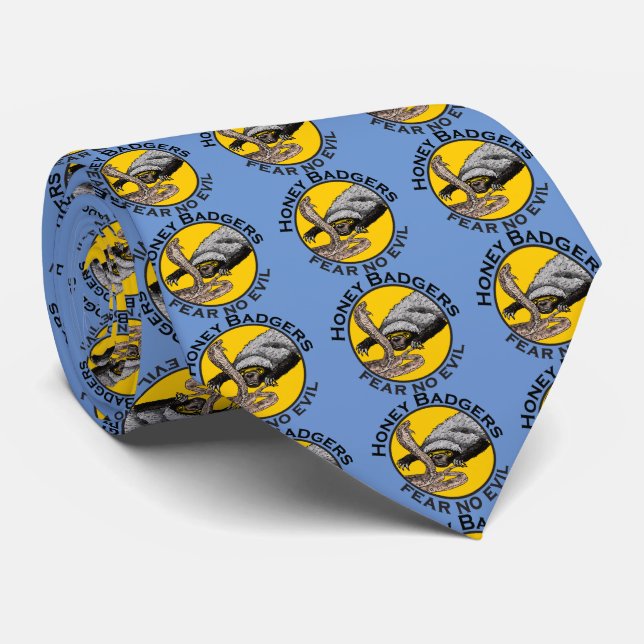 Honey Badgers Fear no Evil Yellow Badass Animal Krawatte (Gerollt)