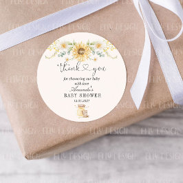 Honey Bear Baby Dusche Danke Runder Aufkleber