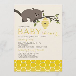 Honey Bear Baby Shower Einladung