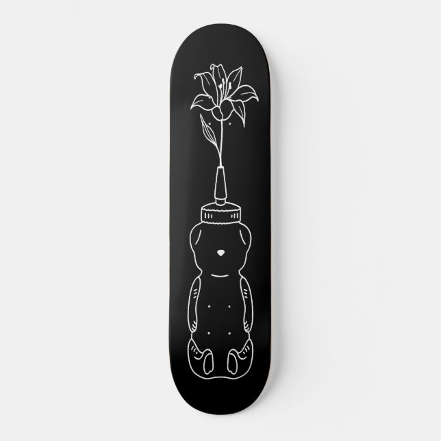 Honey Bear Deluxe Blume Blackout Skateboard (Vorderseite)