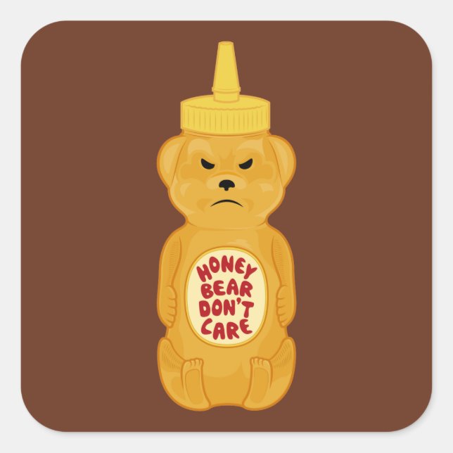 Honey Bear Quadratischer Aufkleber (Vorderseite)