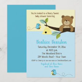 Honey Bear und Boy Bumble Bee Baby Showeinladung Einladung