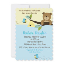 Honey Bear und Boy Bumble Bee Baby Showeinladung