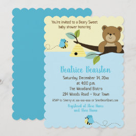 Honey Bear und Boy Bumble Bee Baby Showeinladung Einladung