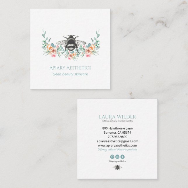 Honey Beauty Products Quadratische Visitenkarte (Vorne/Hinten)
