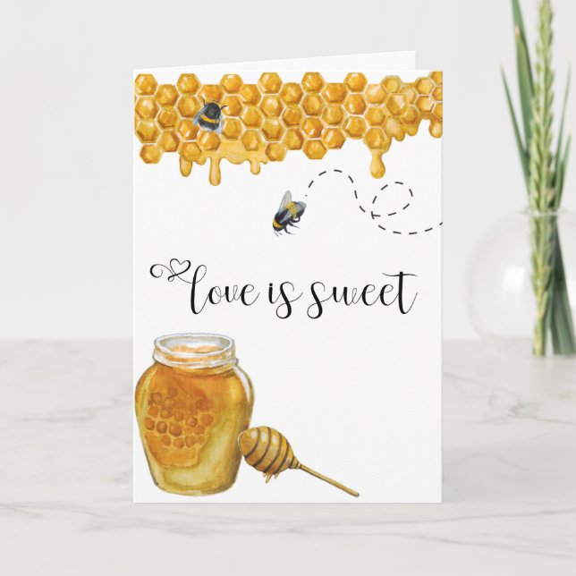 Honey Bee Anniversary Liebe ist süß Karte (Vorderseite)